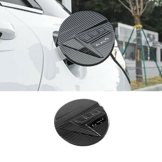 for Hyundai for Elantra 2021-2022 Carbon Fiber Fuel Filler Gas Tank Cap Cover Trim