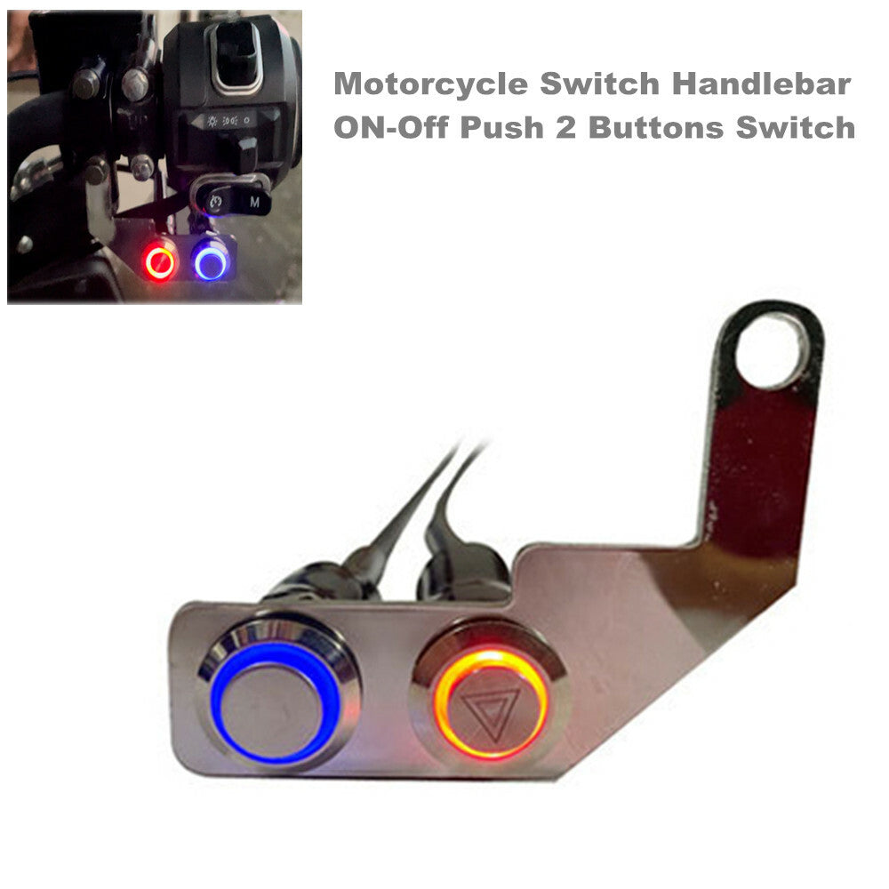Motorcycle handlebar ON/OFF switch with two push buttons, waterproof LED light, horn. n