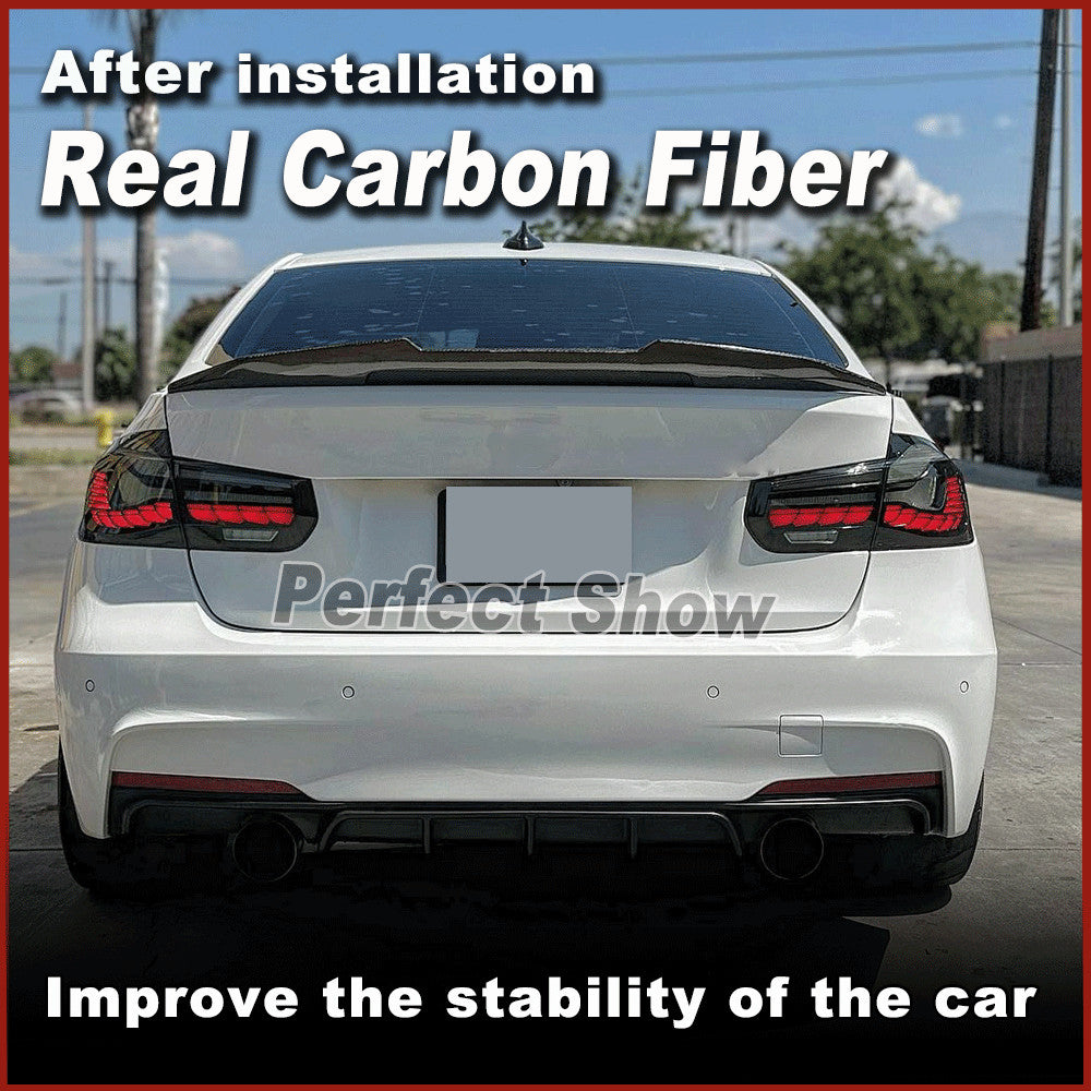 for BMW 3 Series F30 320i F80 M3 2013-18 REAL Carbon Rear Trunk Spoiler Wing Lip