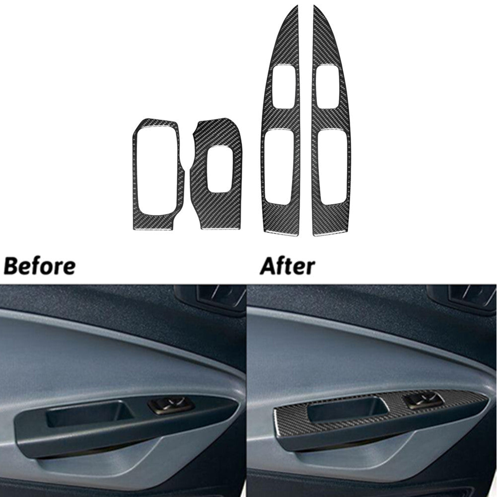 4Pcs Red Carbon Fiber Outer Door Handle Cover Trim For Taycan 2019-2022 v