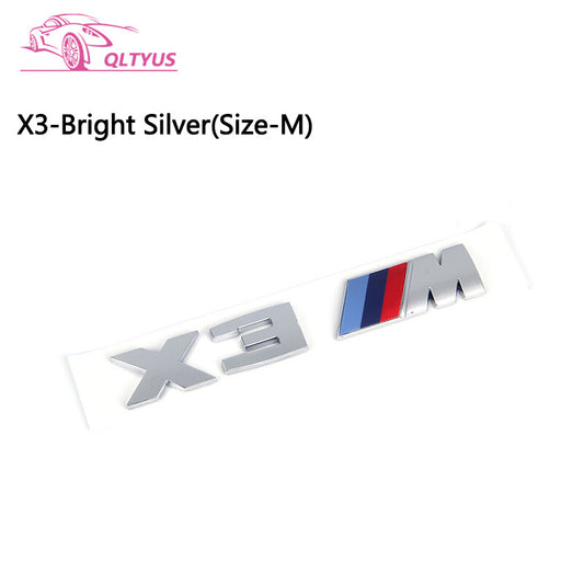 Medium-sized engraved decal badge set for BMW M Series X3M trunk