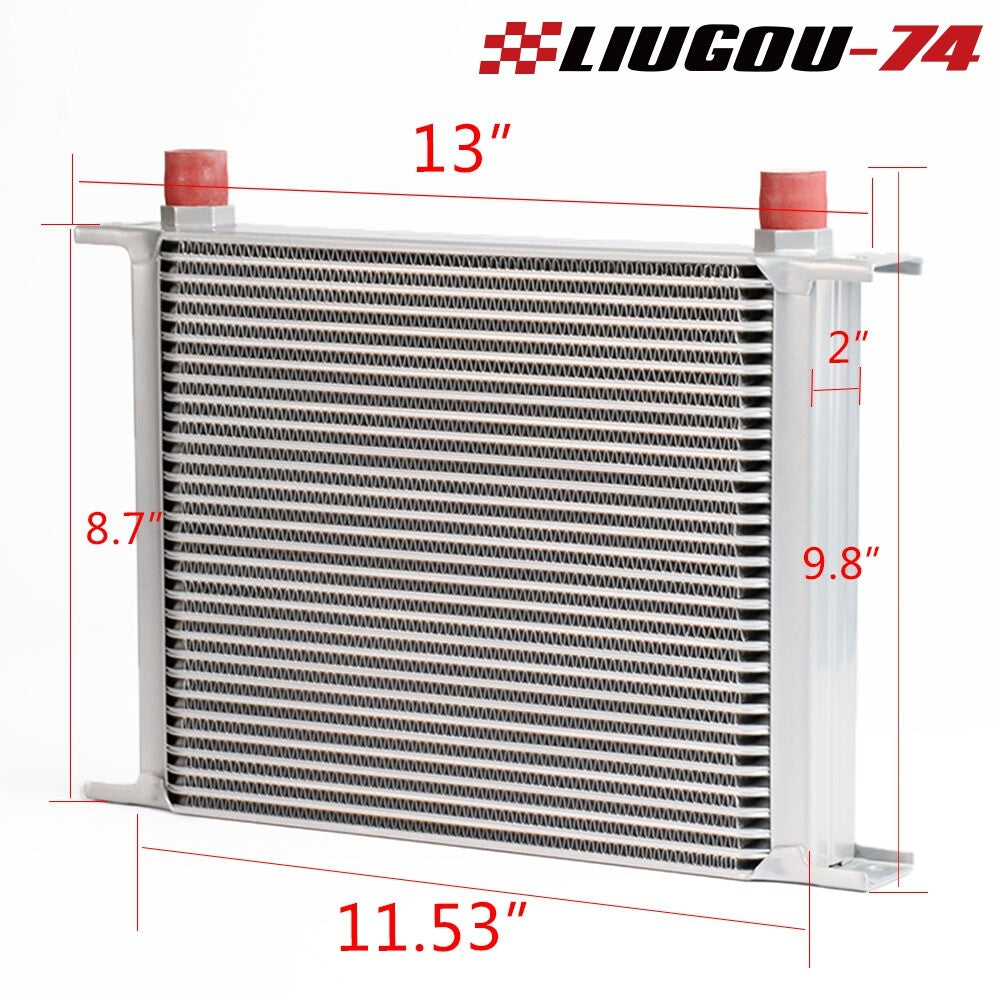 Silver 30 Row AN-10AN Universal Aluminum Engine Inverter Racing Oil Cooler- v