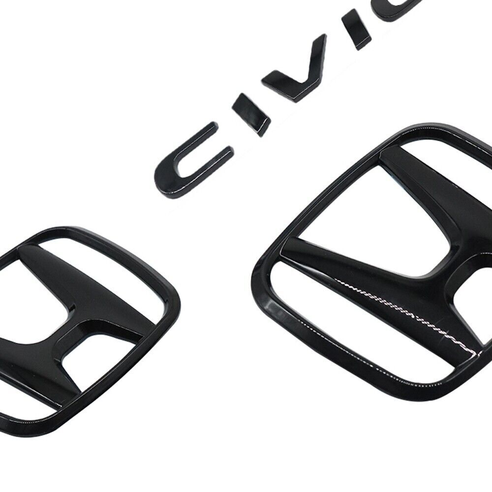 SET for H+CIVIC FC FK BLACK Glossy EMBLEM BADGE for CIVIC FC FK 2015-2021 STICKER