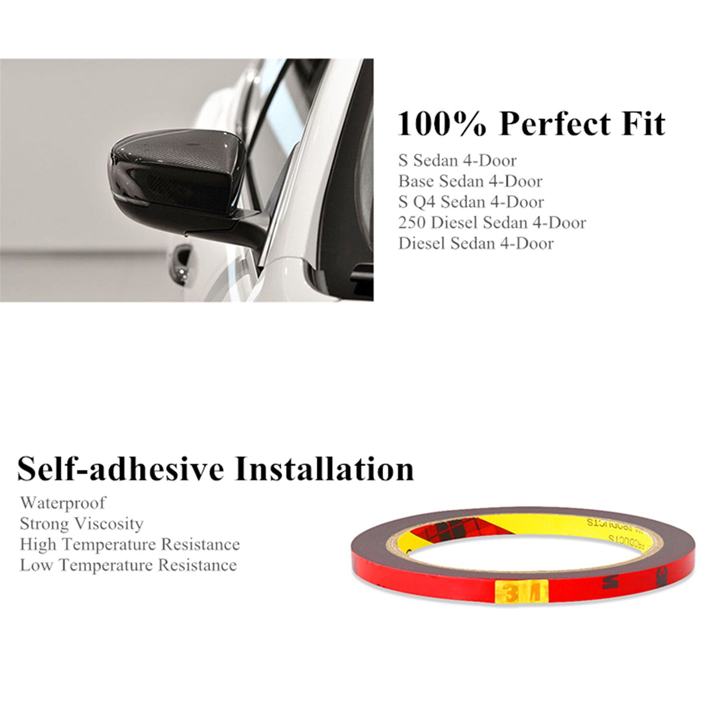 Carbon Fiber Side Mirror Protective Cover Trim for Maserati Ghibli 2017-2021