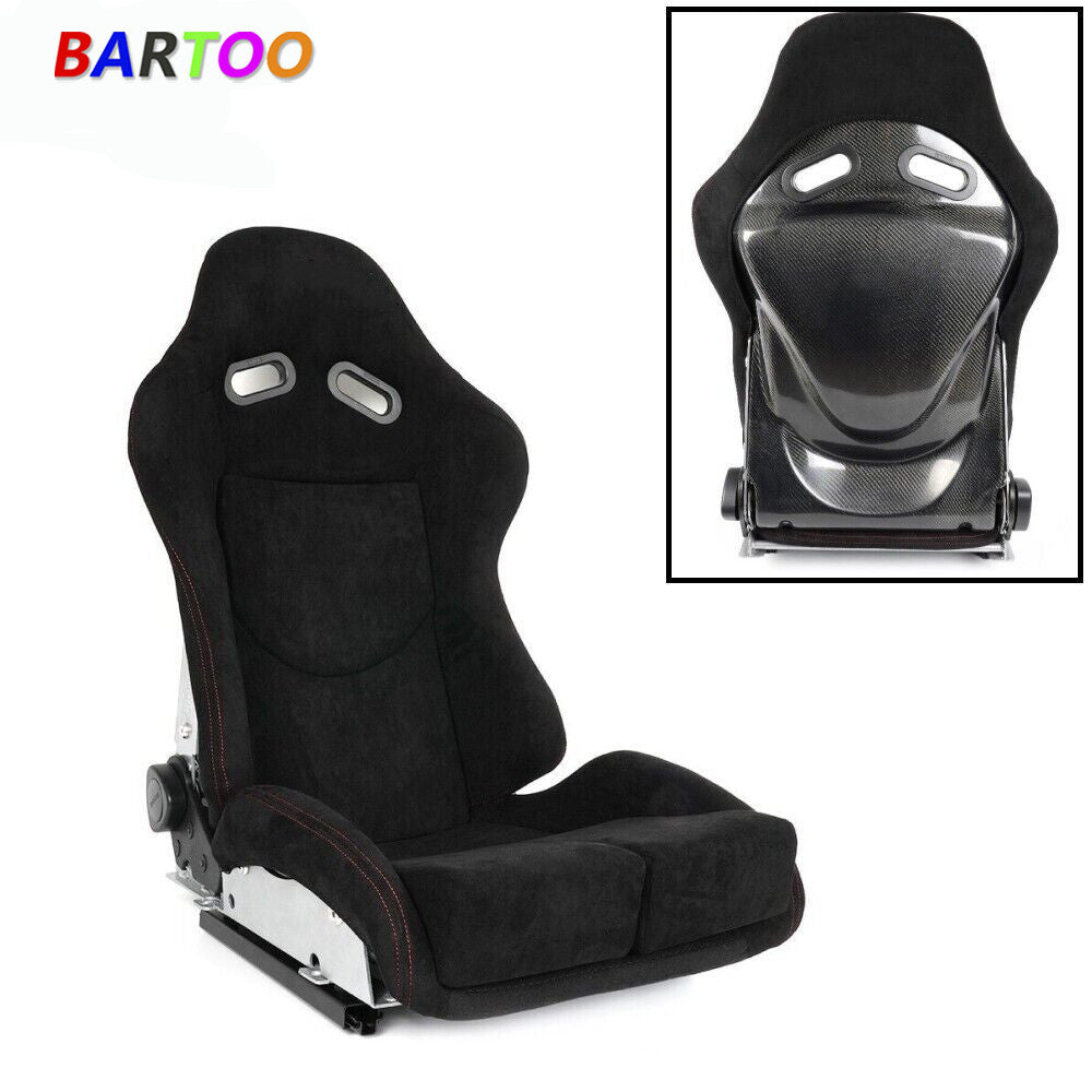 1PCS Universal Adjustable Backrest Racing for Seat  Real Carbon Fiber Shell Q