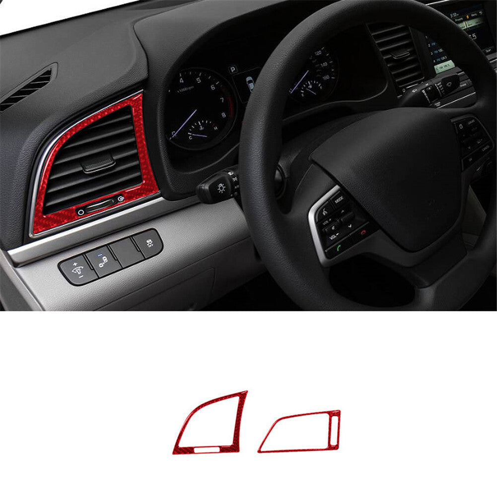 2Pcs Air Vent Frame Trim Cover Carbon Fiber Interior for Chrysler 300 2015-2017 v