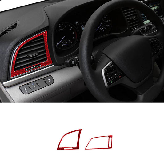 2Pcs Air Vent Frame Trim Cover Carbon Fiber Interior for Chrysler 300 2015-2017 v