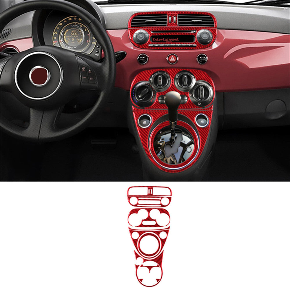 6Pcs Carbon Fiber Interior Rear Door Panel Cover Trim Strip for Camry Red v