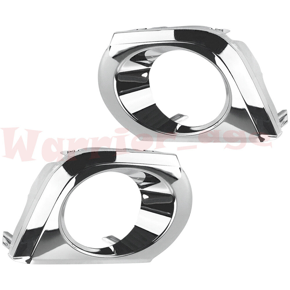 Front Left+Right Bumper Chrome Fog Light Lamp Bezels for Toyota for 4runner 2010-13