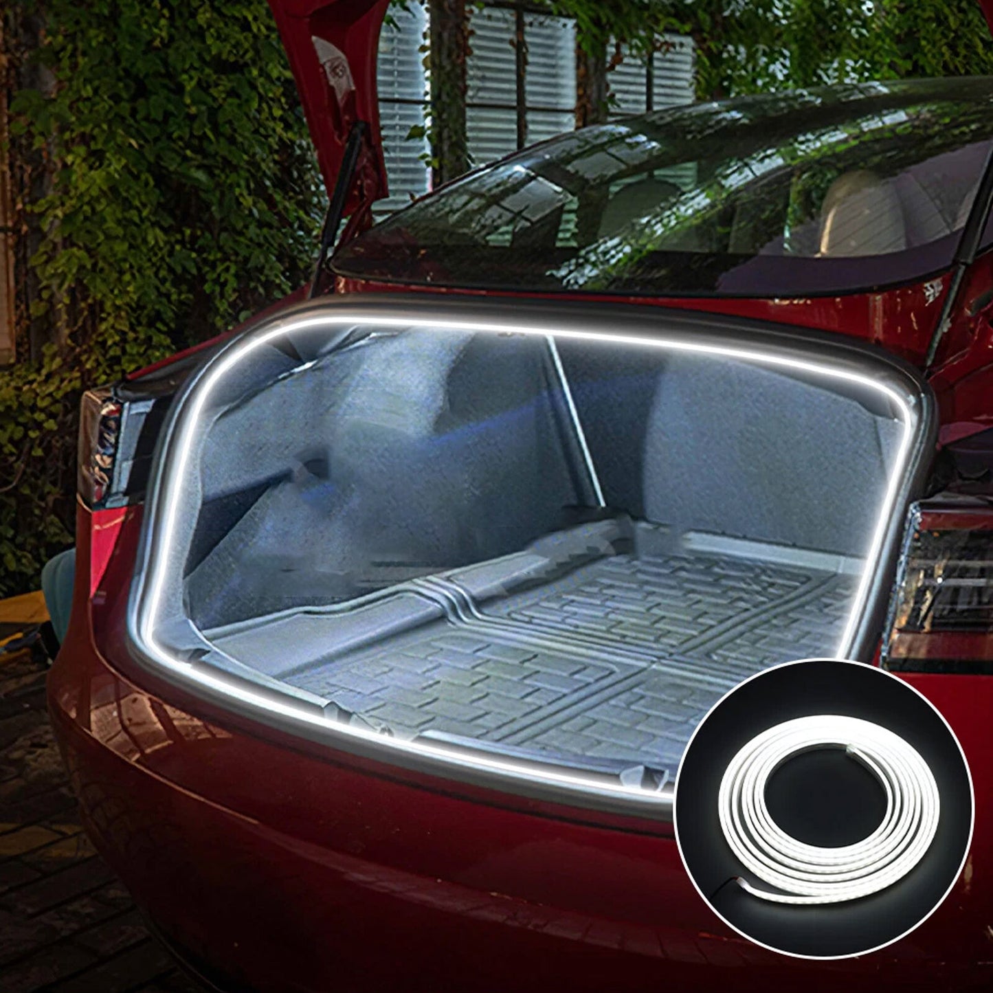 LED rear trunk light, interior ambient light, cool white, suitable for Tesla Model 3 (2018-22-)