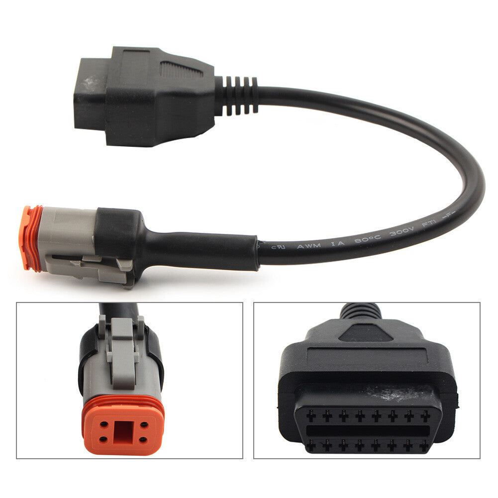 4Pin to OBD2 Diagnostic Scanner Adapter Cable for Harley Davidson 16Pin to 4Pin