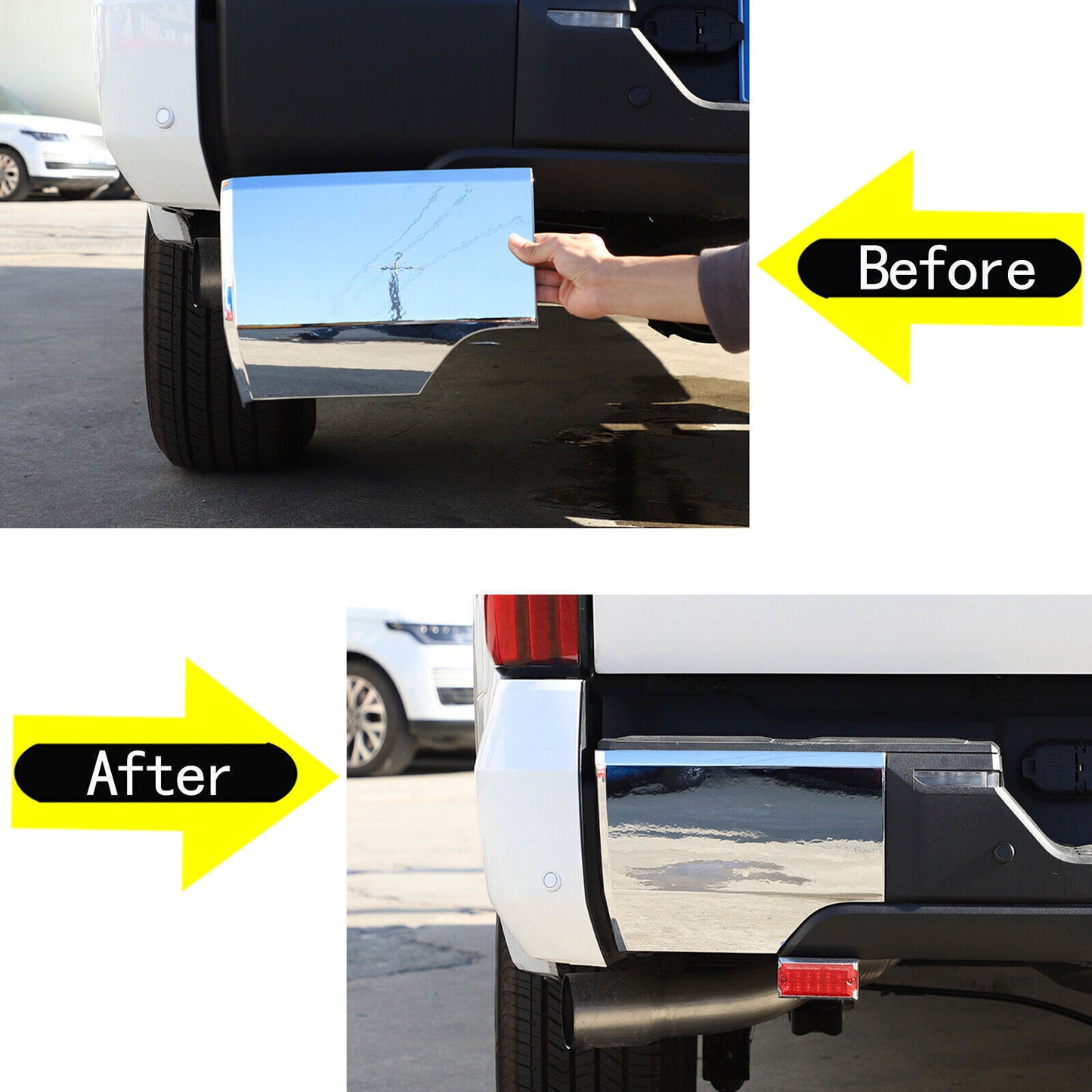 2PCS ABS Chrome Rear Bumper Corner Moulding Cover Trim for Toyota Tundra 22-2024