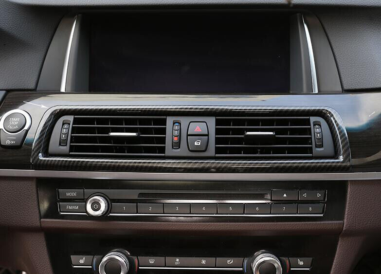 ABS Carbon Fiber Middle Console Air Outlet Vent Trim for BMW 5 Series 2011-2017