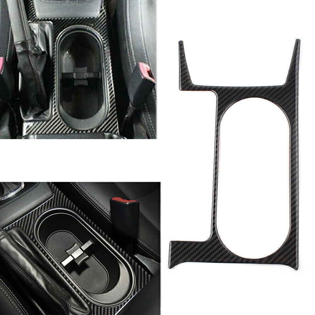 LHD Carbon Fiber Central Console Water Cup Panel Cover Trim for Subaru Forester
