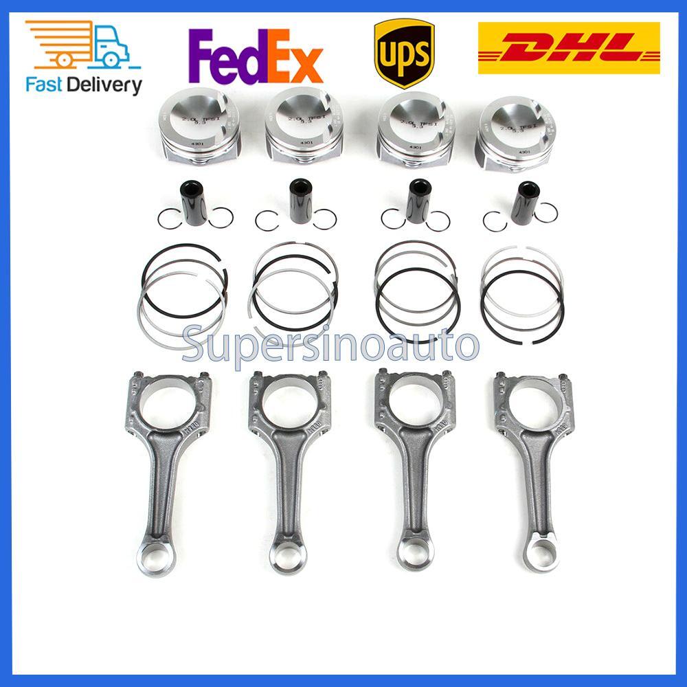¦µ23mm Pistons Rings Kit+Con Rods 06H107065DM for Audi A4 Q5 for VW for Jetta 2.0T