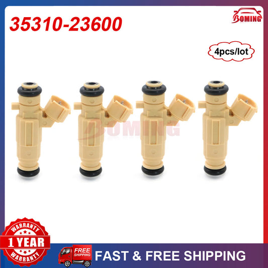 4-piece set of new fuel injectors 35310-23600 for Hyundai Santa Fe and for Kia Optima