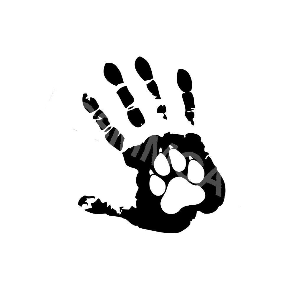 Personalized Paw Print White Window Sticker Decal Palm Car Exterior Accessories