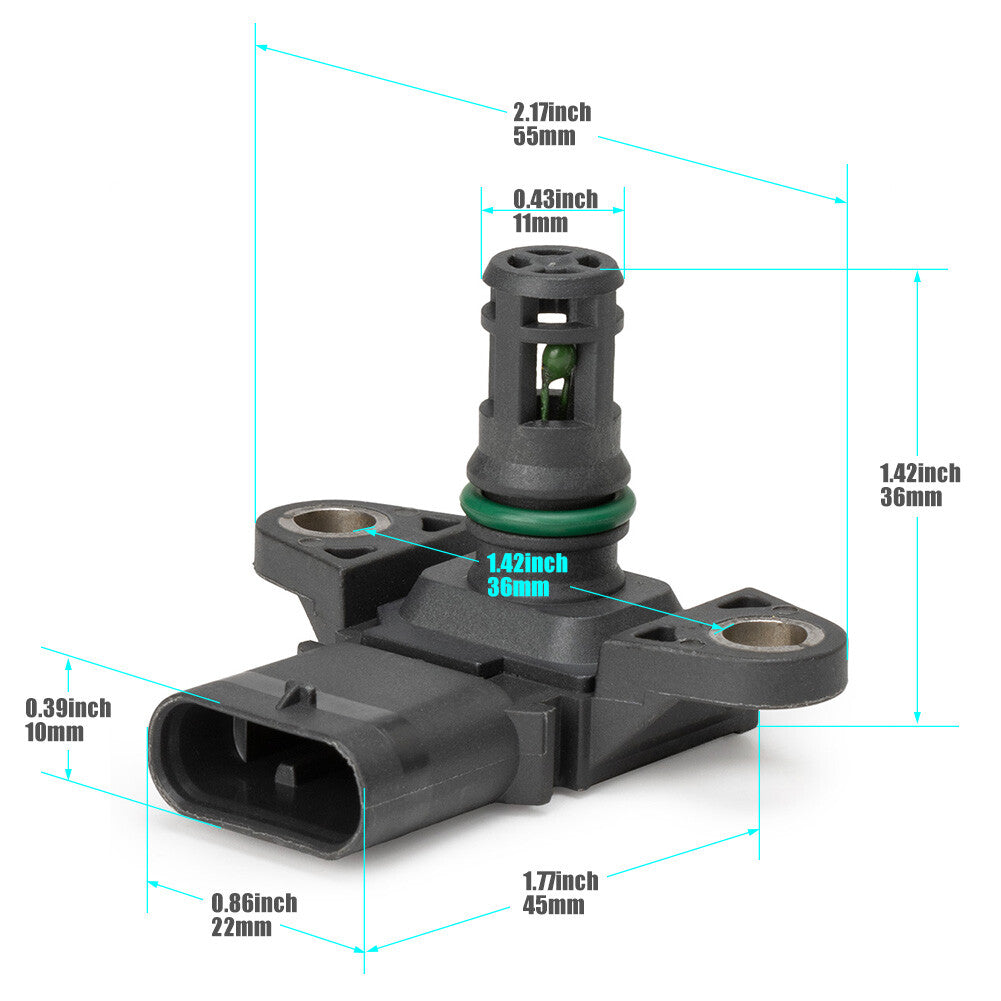 Intake flow rate pressure sensor 7599042 is suitable for BMW 135I, 228I, 320I, 328I, and 335I models.