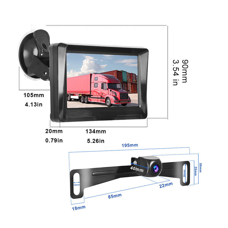 5-inch display for backup in-vehicle camera and rearview monitor screen for parking and reversing system - n