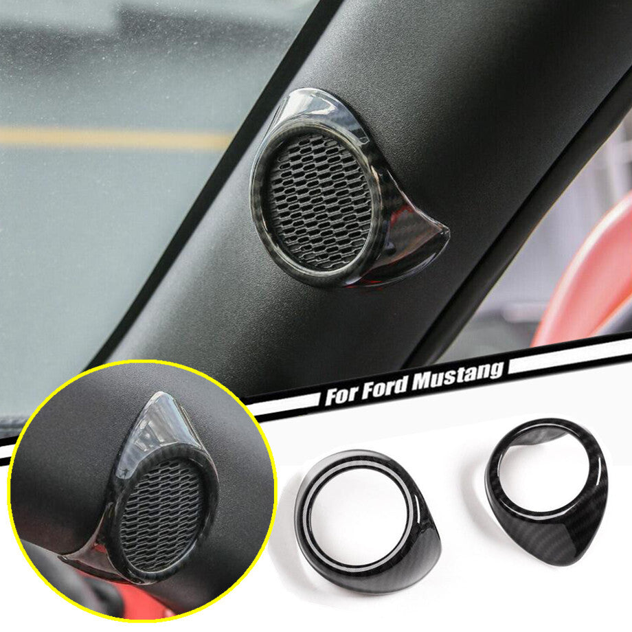 For 2015-2022 for Mustang ABS Carbon Fiber A-Pillar Speaker Cover Trim Decor 2P v