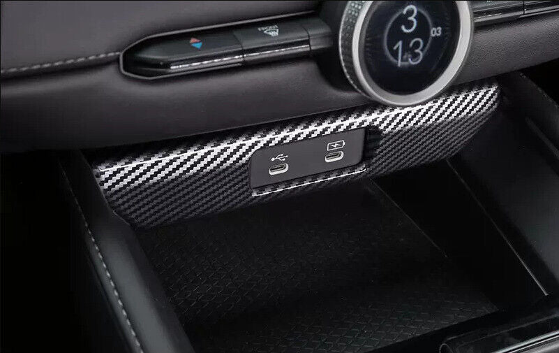 Carbon Fiber USB Power Socket Panel Cover Trim 1pcs for Honda Accord 2023