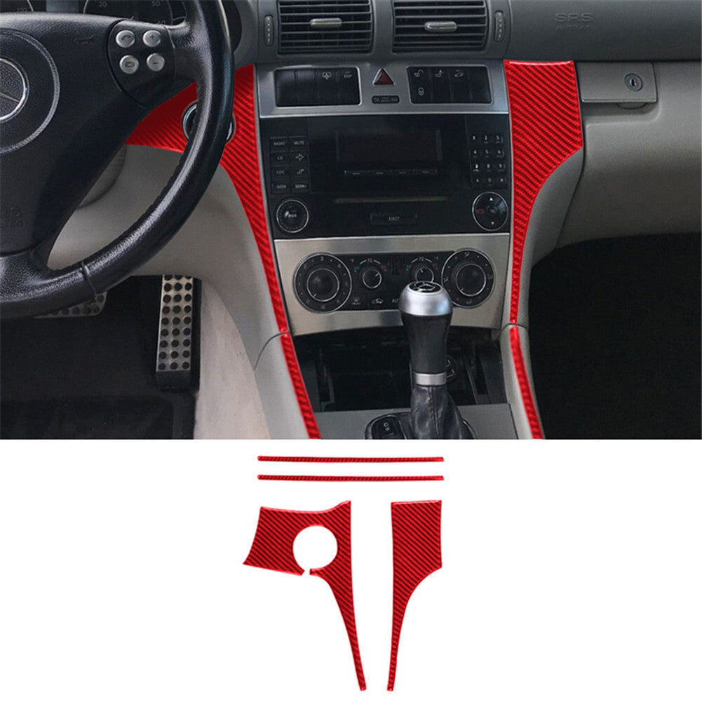 2X Carbon Fiber Interior Climate Control Panel Cover Trim for Fiat 500L 2014-17 v