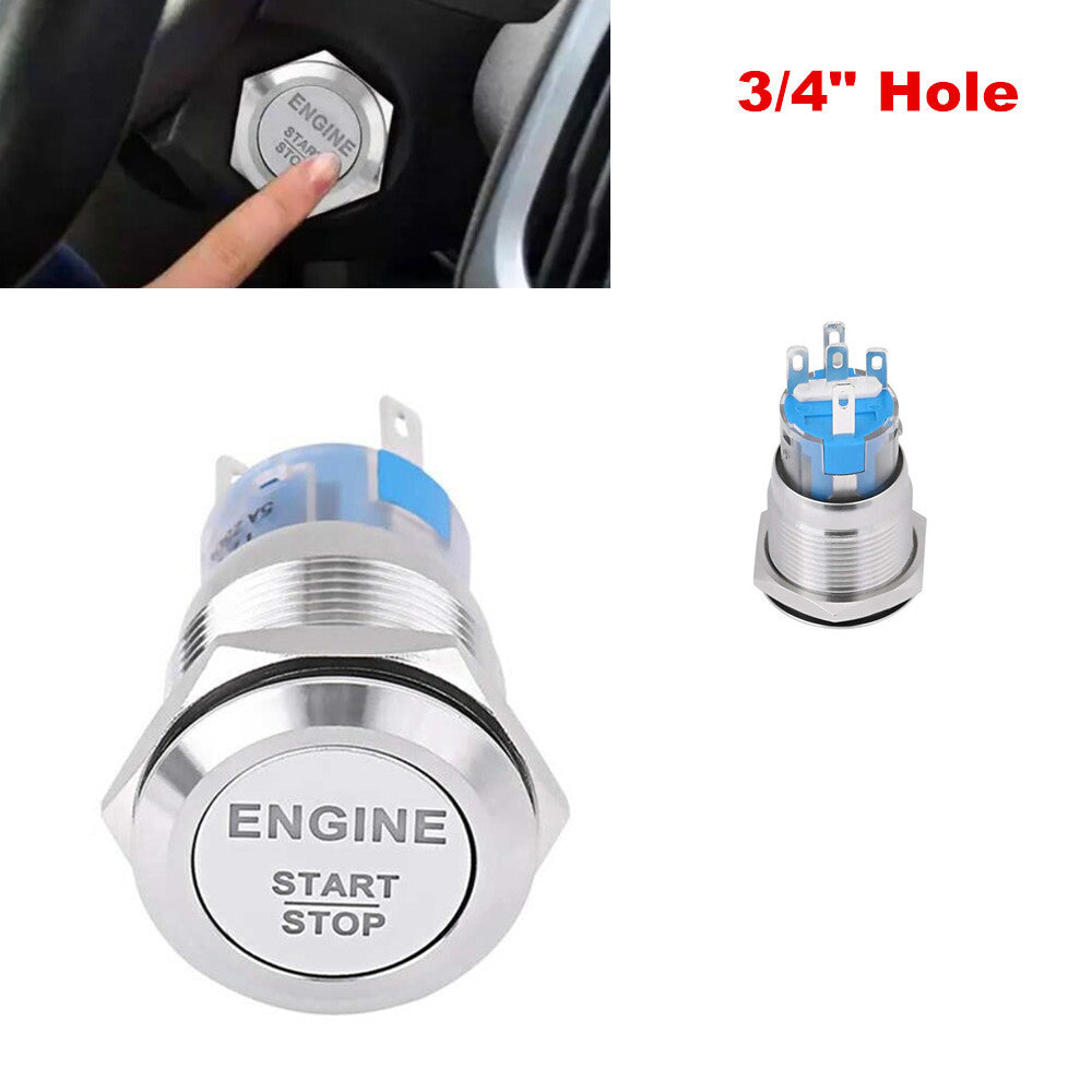 General Motors engine start button, ignition button with LED, 3/4 hole metal. n