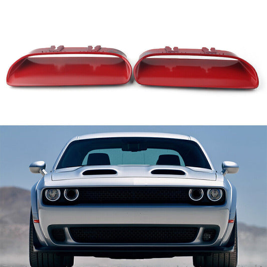 Pair Red Hood Bezels Right Left Side Fit for Dodge for Challenger Redeye 2019-2020