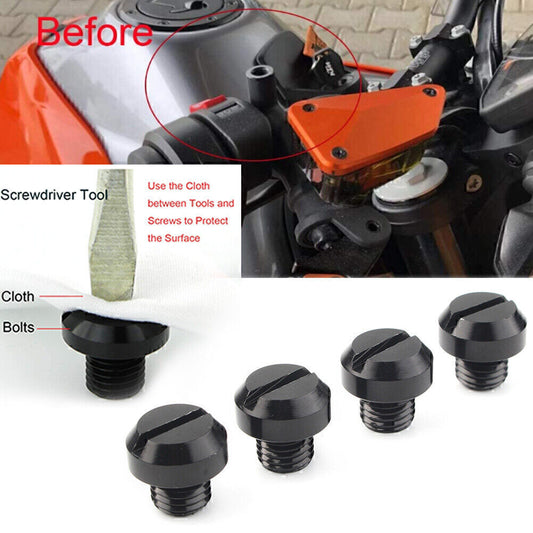 4X M10x1.25 Mirror Hole Plug CNC for Yamaha for Honda for Suzuki for Kawasaki for BMW Aluminum