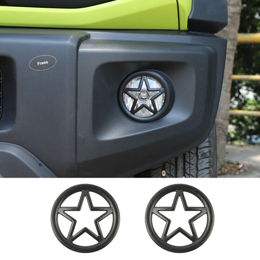 2¡ÁAlloy Black Car Front Fog Light Lamp Trim for Suzuki for Jimny 2-Door 4-Door 2019+