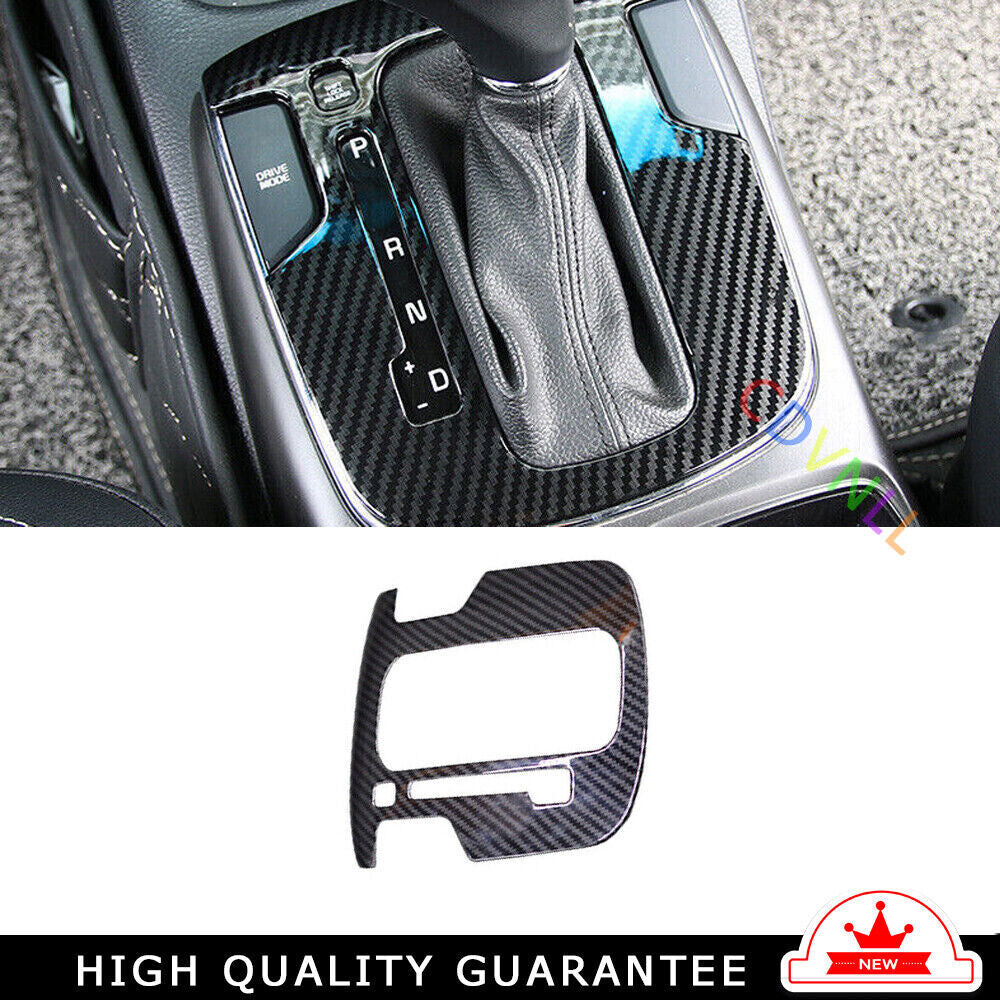 Middle Console Gear Shift Panel Cover Trim for Kia K3 17-18 Black Carbon Fiber