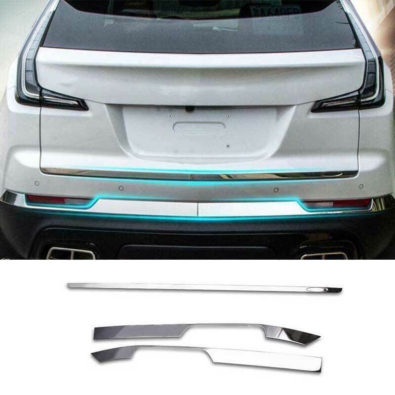 21-23 for Cadillac XT4 Chrome steel Rear Bumper Strip Protector Cover Trim 3Pc n
