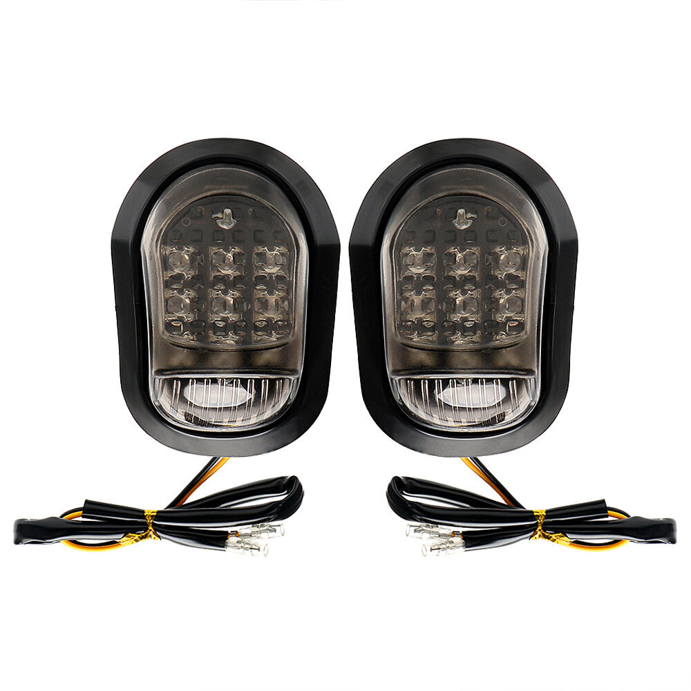 1Pair Universal Motorcycle 12V Flush Mount 9 LEDs Turn Signal Blinker Lamp Light Q