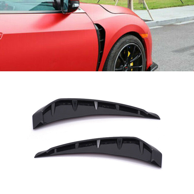 2-Pack Automotive Gloss Black Side Door Fenders Vents Grille Trim Black n