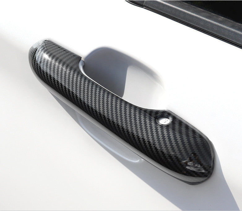 Carbon Fiber Exterior Car Door Handles Cover Trim For Explorer 2020-2024 v