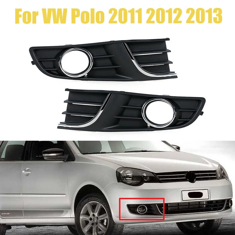 Pair Fog Light Lamp Cover Bumper Grille Front Bumper Grill for VW Polo 2011-2013