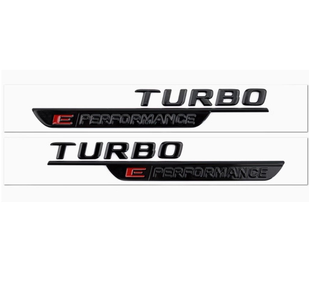 TURBO E PERFORMANCE STICKER SIDE FENDER BLACK EMBLEM for MB C63 GLC GT63 SL63