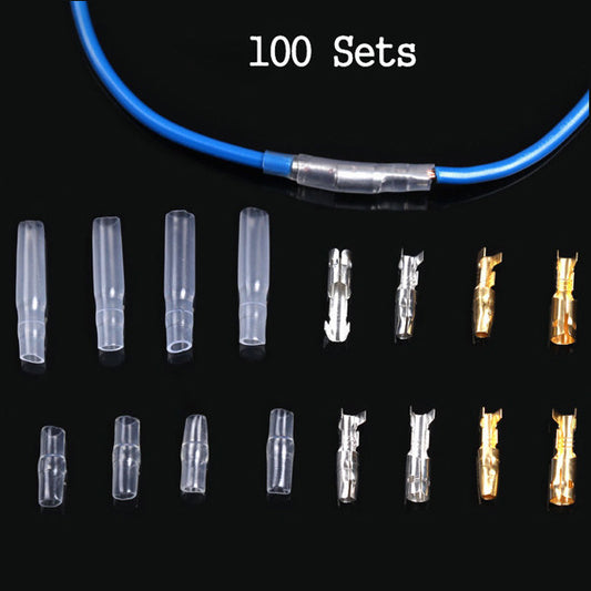 100-piece pack of 3.9mm brass bullet connectors, male and female wire terminals for automotive motors - n