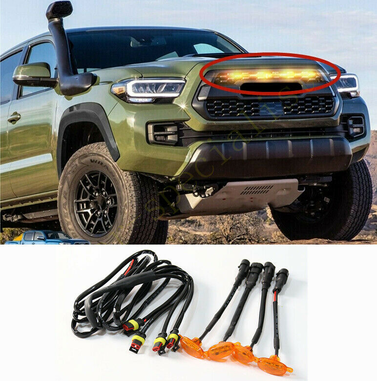 for Toyota Tacoma 2016-2021 Front Grille LED Light Style Grill Cover 4Pcs Q