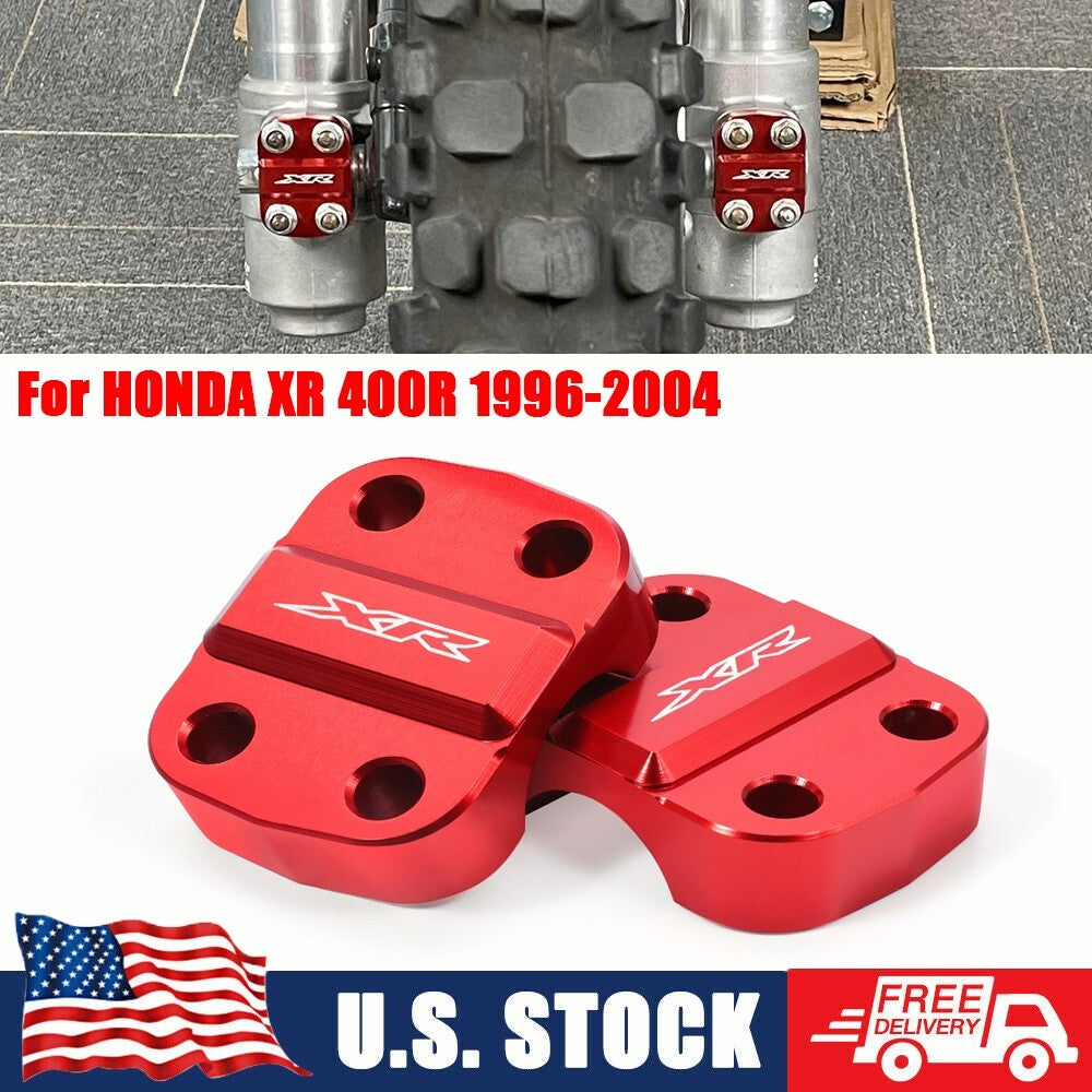 for HONDA XR400R 1996-2004 XR CNC Front Fork Axle Holder Clamp Red 2PCS Q
