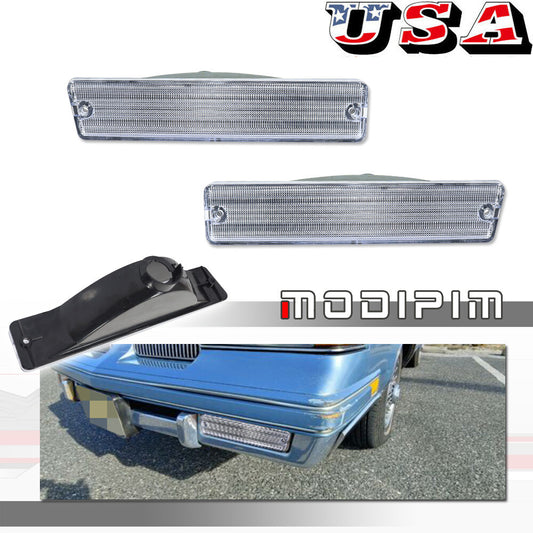 A pair of transparent front marker light lenses suitable for 1981-88 Cutlass - parking turn signal lights- v