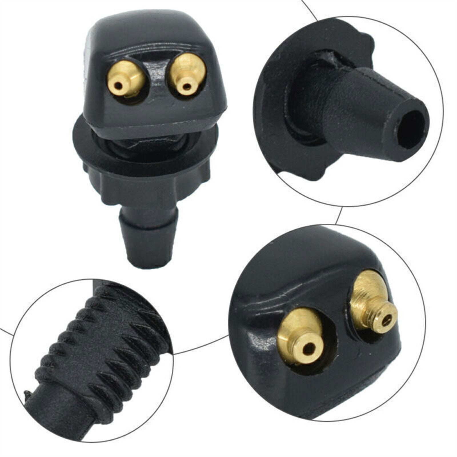 2 Front Car Windscreen Sprayer Washer Wiper Nozzle Window Spray Jet Accessory