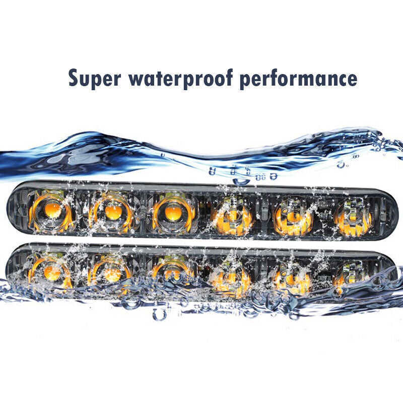 2-pack of GM 6LED DRL daytime running lights with amber turn signals n