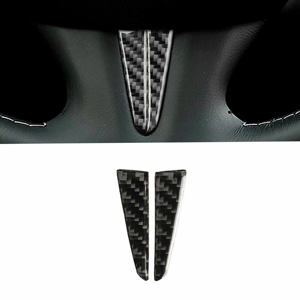 Two-piece carbon fiber steering wheel decal cover for Infiniti Q50 (2014-19)