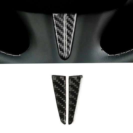 Two-piece carbon fiber steering wheel decal cover for Infiniti Q50 (2014-19)