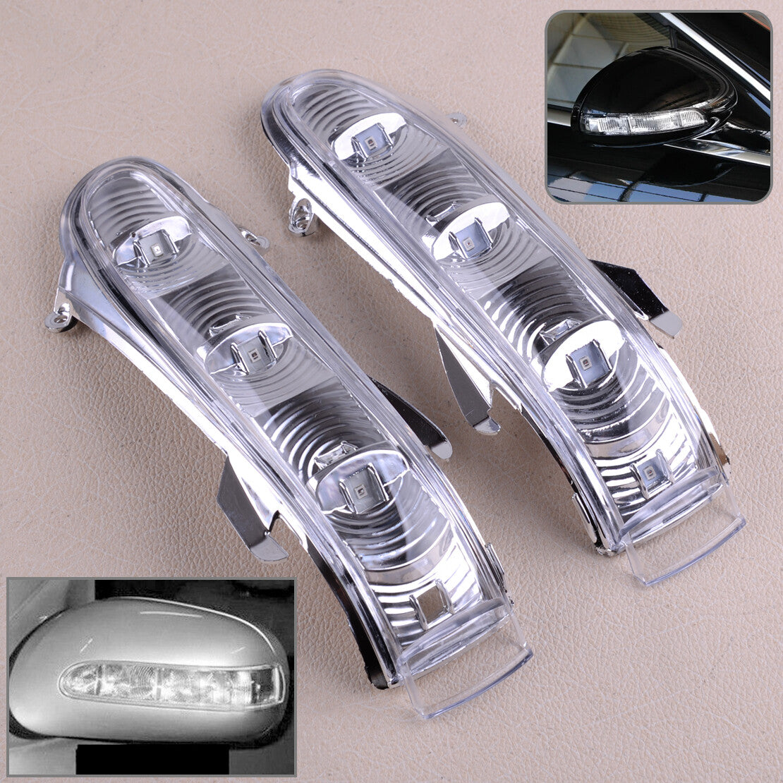 Pair Side Mirror Turn Signal Light Lamp Fit For W215 W220 v