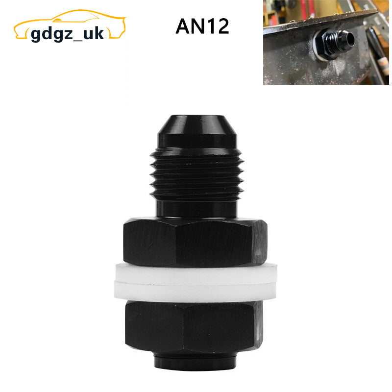 1pc Male 12AN Bulkhead Fuel Cell Fitting Adapter Aluminum Straight