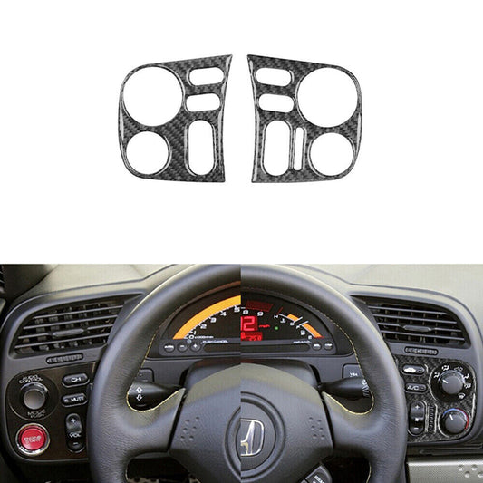 Carbon Fiber Climate Radio Control Button Cover Trim for Honda S2000 2004-2009