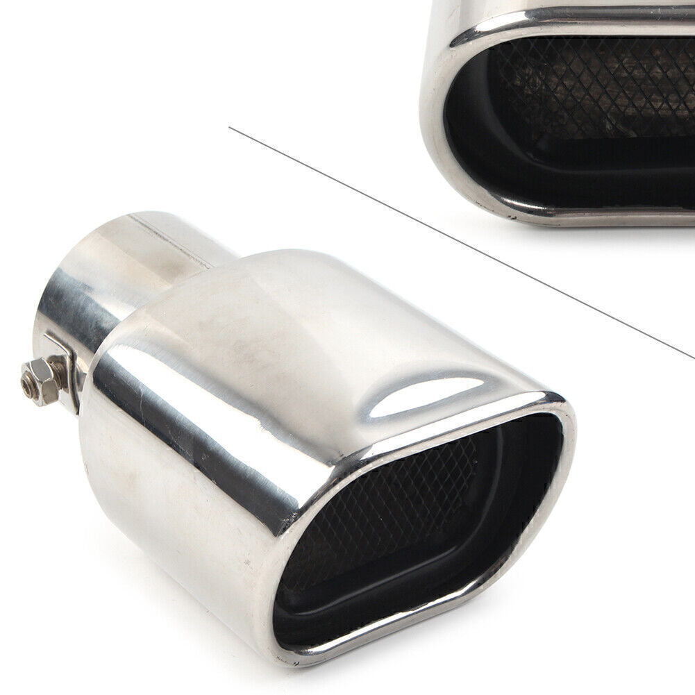 Chrome Stainless Steel Car Rear Exhaust Pipe Tail Muffler Tip Square Accessories