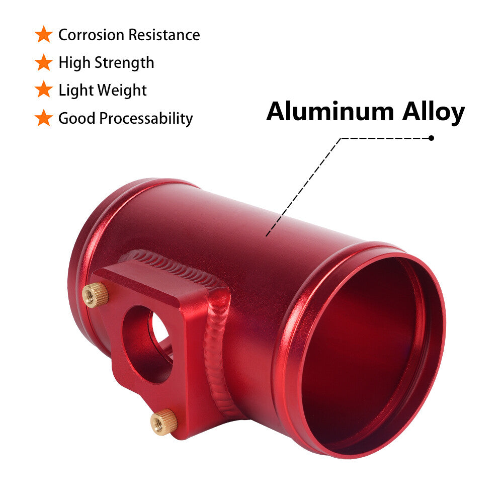 for Subaru for Suzuki 3/76mm MAF Mass Air Flow Sensor Mount Adapter Tube Red